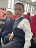 罗蒙儿童西装套装男童主持人花童礼服演出服 蓝线格五件套 150 实拍图