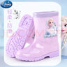 迪士尼儿童雨鞋女童雨靴小学生胶鞋宝宝水鞋女孩公主爱莎中小童雨具套装 6526款 爱莎紫色 33 内长21.5cm 实拍图