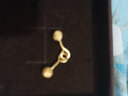 金至尊（3D-GOLD)黄金耳钉女小豆豆小圆珠磨砂养耳棒弯钩足金耳饰耳环自戴送礼计价 大板2.10克（配珠宝礼盒）-EF58002320 实拍图