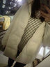 素羽轻罗羽绒服女中长款冬2025年新款韩版加厚宽松面包服学生外套上衣女装 米白色 XL 实拍图