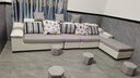 卡瑞龙 布艺沙发 简约现代客厅沙发大小户型简欧实木沙发组合整装家具 【柔适乳胶版】五人位3.6米+脚踏 雪尼尔透气麻棉布（可拆洗） 实拍图