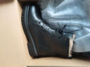 ZHR马丁靴女冬复古英伦风靴子女时尚百搭长毛绒短靴女 ES08B 黑色 40 实拍图