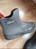 木清清时尚雨鞋男款中筒雨靴防滑耐磨厨房工作胶鞋男士洗车钓鱼劳保水鞋 灰色 41 实拍图