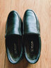 老人头男鞋春秋季商务休闲皮鞋男厚底防滑套脚中年爸爸鞋真皮加绒特大码 黑色加绒款 45 实拍图