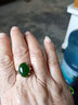 赵禄和田玉碧玉戒指女款925银镶菠菜绿玉石玉器指环婚戒520礼物 图片色 实拍图