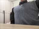 恒源祥男装2022秋冬新款中年毛线背心男士V领纯色加厚羊毛背心无袖针织 中灰 加厚 XL 恒源祥 52/115/175 建议（145-160斤） 实拍图