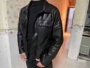 罗蒙（ROMON）高端皮衣外套男春秋冬季加绒保暖外套潮流修身帅气机车皮夹克 8117黑色 不加绒 XL 126-140斤 实拍图