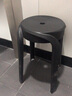 迈亚家具简易叠放高凳子塑料椅子北欧加厚塑料圆凳子家用客厅板凳网红胶凳 黑色 L.G.F加强版 实拍图