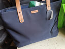 帆自然（let it be）休闲单肩子母托特包品牌牛津尼龙帆布女士手提袋轻便商务通勤可装电脑 深蓝色配棕色 实拍图