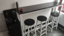 思臣 吧台桌家用高脚桌椅组合阳台小吧台简约现代咖啡桌长条桌子 白架+黑色面 单桌/长160*宽40*高100cm 实拍图