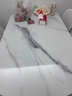 奥利克丝 亮光岩板餐桌椅组合 现代简约实木餐桌可伸缩折叠圆桌吃饭桌子 亮光雪山白-黑白框架轻奢皮椅款 1.5米 一桌六椅【12MM加厚岩板】 实拍图