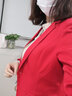 简蜓小西装女春季新款短款外套长袖一粒扣韩版修身气质OL百搭西服 长袖深红色西装+同款吊带 2XL （建议：118-128斤） 实拍图