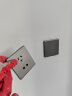 国际电工86型家用墙壁开关插座灰色面板套餐多孔USB暗装电源插座星空灰 白板/盖板/面板/装饰板 实拍图