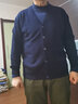 鹿王【全羊绒】羊绒衫男士纯山羊绒针织开衫毛衣商务百搭休闲易打理 深蓝色 2XL 185/100A 实拍图