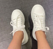 卡帝乐鳄鱼女鞋小白鞋女春季休闲鞋女透气平底运动板鞋子 女 40948 白黑 35 实拍图