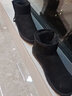 森馬（Senma）时尚潮流经典男靴套脚加绒保暖雪地靴男710430702 夜空黑 42码 实拍图