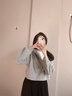 歌依妮2025春秋灰色卫衣设计感假两件小个子灰色卫衣上衣 灰色 S 实拍图