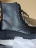 ZHR马丁靴女秋冬复古英伦靴子女时尚百搭加绒短靴女 ES08A 黑色 39 实拍图