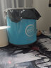 潔佰惠易拉罐垃圾桶按压式弹盖塑料桶车内垃圾桶桌面垃圾桶收纳桶纸篓 小号5L蓝色 实拍图