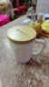 特美刻（TOMIC）创意马克杯大容量牛奶杯带盖陶瓷杯子情侣水杯咖啡杯 白色400ML 实拍图