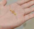 周六福 珠宝女款足金圆球形磨砂黄金耳钉 AA091138 约1.15g 一对  实拍图