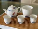千红窑醴陵中式手绘带碟办公茶杯陶瓷水杯带盖会议杯杯子定制礼品LOGO 蝴蝶兰单杯 实拍图