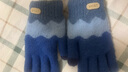 逐港儿童手套男童五指冬季保暖毛线针织分指时尚男孩小学生冬天加厚绒 蓝色【双层加绒】 实拍图