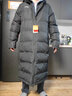 李宁（LI-NING）棉服男女中长款过膝棉服冬加厚防风保暖外套修身连帽棉大衣 黑色（加厚版-大LOGO款） 5XL (200) 实拍图