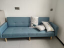 卓芝 布艺沙发床客厅卧室组合家具北欧现代小户型出租房公寓折叠沙发 2号深蓝色(棉麻布) 4人位(2米长*宽0.95米)配3抱枕 实拍图