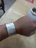 百银999足银宽面莲花心经复古开口复古民族饰品足银手镯 配证书 约105克现货银亮色 实拍图