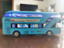 中麦微1/32公交车玩具校车双层巴士汽车男孩儿童玩具车大巴公共汽车模型 合金双层旅游巴士  蓝色 晒单实拍图