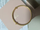 明牌珠宝实心黄金手镯女款 足金光板素圈抽拉金手镯AFI0177工费800 新潮款金镯子 约35.37克 实拍图