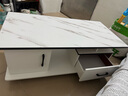 人文成家茶几客厅家用小户型简约钢化玻璃2025新款轻奢高级感简易沙发边几 【白大理石纹色】100cm一门一抽 实拍图
