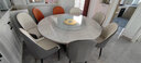初屋 餐桌 现代轻奢岩板餐桌椅组合可伸缩折叠家用储物小户型餐厅家具 亮光雪山白【大闪电椅+玻璃柜门 1.5m  一桌八椅 实拍图