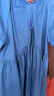 阿玛施（AMASS）2024夏季新款度假出游圆领短袖中长连衣裙5500549 宝石蓝 XS(1码) 晒单实拍图