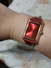 爱沃驰【生日礼物】瑞士机芯女士手表女表时尚超薄防水方形小绿表送女友 皮表带-樱桃红【瑞士机芯】 实拍图