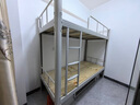 埔盾上下铺双层床公寓铁艺员工宿舍学生铁架床工地高低床寝室铁床双人 双层黑色90宽（带床板） 常规款 实拍图