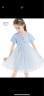 迪士尼（Disney）女童连衣裙儿童公主裙女孩爱莎短袖蓬蓬裙夏装 HXM015蓝色 130cm  晒单实拍图