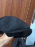 素单舍西（SUDASEXI）英伦复古八角帽加大码60cm帽子男女大头围圆脸显脸小报童帽文艺潮 黑色条纹 均码（56-59cm） 实拍图