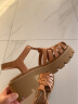 百丽罗马凉鞋女商场同款猪笼鞋厚底厚底凉鞋BK734BL3 棕色 35 实拍图