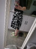 莎妮朵罗大码女装微胖连衣裙胖mm夏装新款韩版雪纺假两件印花胖裙子15136 黑色-几何印花 2XL建议110-130斤穿着 实拍图