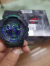 卡西欧（CASIO）G-SHOCK 海洋之心潮流炫色运动双显男表 霓彩武士 GA-100BL-1ADR 实拍图