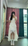 与欣法式茶歇连衣裙2024夏季新款女装气质仙女荷叶边不规则显瘦中长裙 白色 均码 晒单实拍图