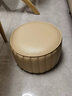 孜度小凳子家用矮凳皮凳子沙发凳换鞋凳小圆皮墩子沙发凳圆形南瓜凳子 米黄色 21cm 高（直径32cm）限6岁以下儿童 实拍图