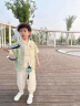 迪士尼（Disney）男童中国风套装汉服2024新款夏季小男孩高端改良唐装幼儿园演出服 绿色 120cm 晒单实拍图