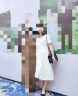颜域（YANYEE）轻熟风白色蕾丝连衣裙女夏季2024新款气质优雅单排扣大摆裙子 白色 S/36 晒单实拍图