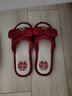 兜逛介家（DOUGUANGJIEJIA）结婚拖鞋情侣红色一对夏季婚庆红拖鞋喜庆晨袍婚鞋新婚用品大全 女款1双【36-37号】 实拍图
