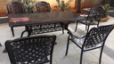 莫 家户外家具铸铝桌椅组合室外庭院桌椅露台桌椅休闲别墅花园阳台 6椅+175cm斜格长桌 实拍图