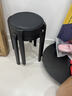塑料凳子加厚家用餐厅吃饭软包圆凳可叠放备用椅子现代简约高板凳 2把雅黑色【甄选软包-纵享舒适】 实拍图