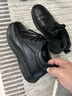 红蜻蜓休闲高帮商务皮鞋秋冬男棉鞋中年加绒爸爸鞋WTD43136黑色39 实拍图